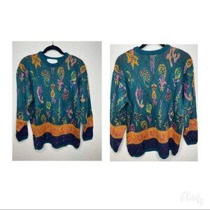 VINTAGE Michelle Stuart‎ Wool Blend Sweater Size Small Granny Grandma Grannycore